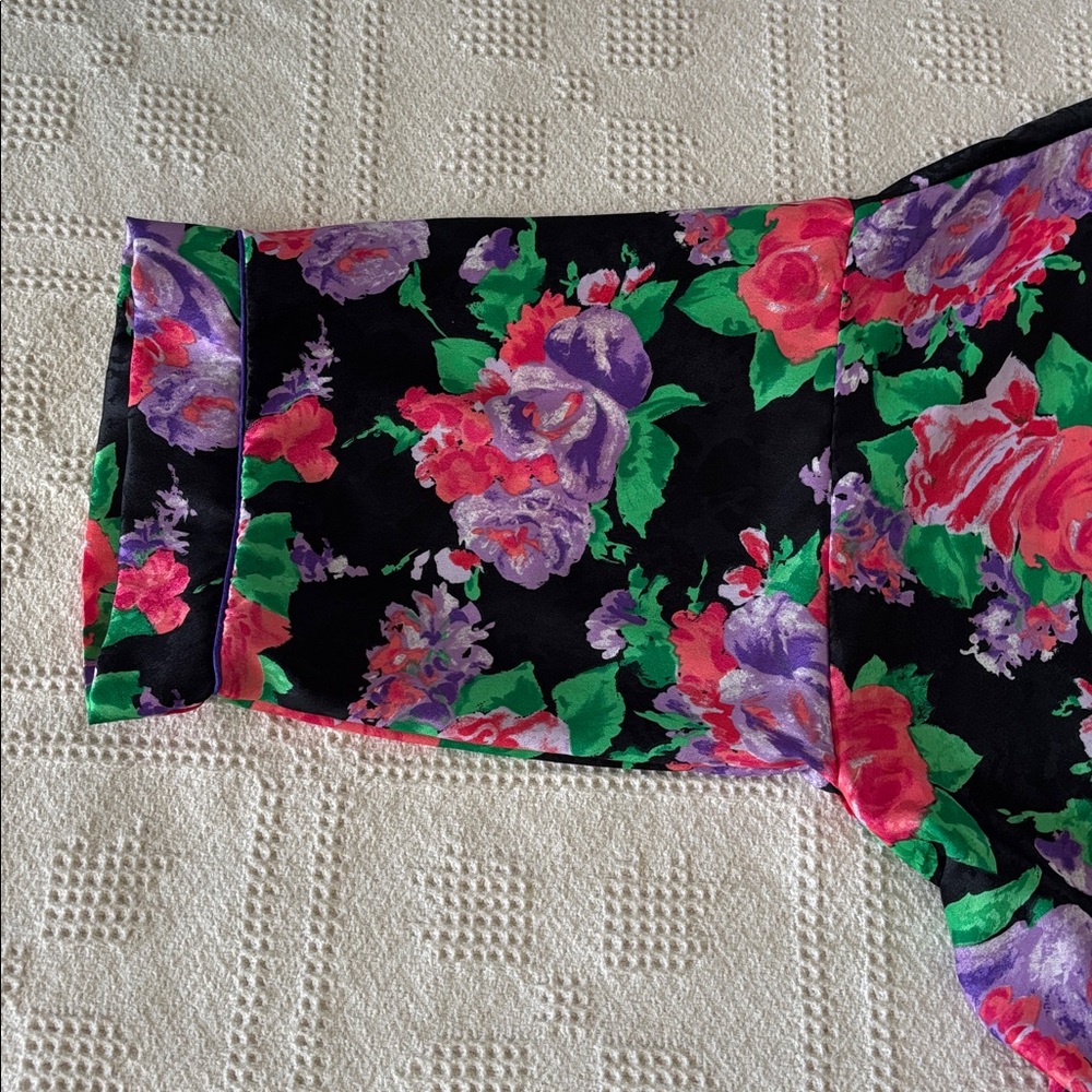 Christian Dior Lounge Wear Floral Tie Waist Robe Size L - Picture 10 of 12